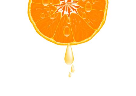 Sliced orange fruit with drops of juice vector illustrationのイラスト素材