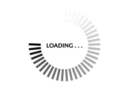 Black and white circle progress loading bar vector illustrationのイラスト素材