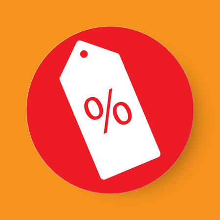 Price tag with percentage sign, shopping discount sign concept vector illustrationのイラスト素材