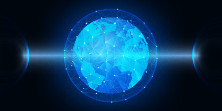 Digital global network communication connection abstract background concept vector illustrationのイラスト素材