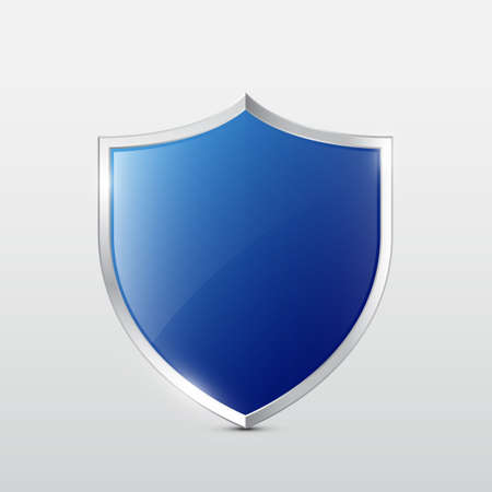Blue glossy shield vector illustrationのイラスト素材