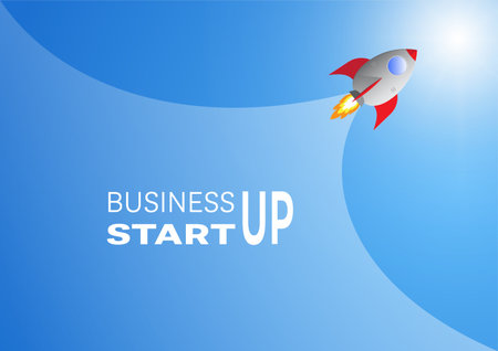 Rocket launch, business start up concept vector illustrationのイラスト素材