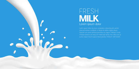 Milk drop with splashes abstract background vector illustrationのイラスト素材