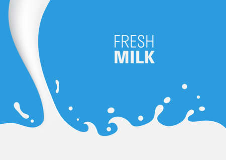 Pouring milk with splash abstract background vector illustrationのイラスト素材