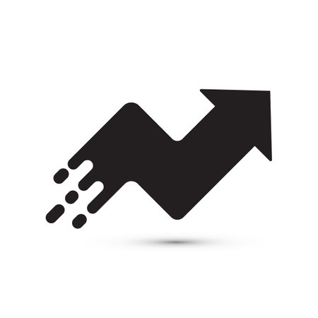 Black up arrow on white background vector illustrationのイラスト素材