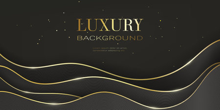 Luxury gold stripes curve abstract background vector illustrationのイラスト素材