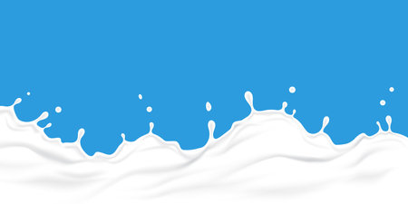3d fresh milk splash background vector illustrationのイラスト素材