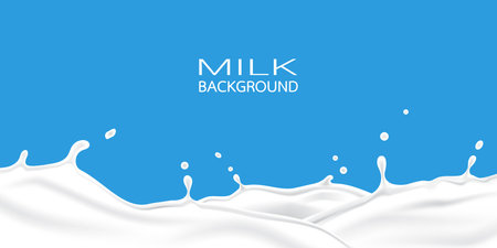 3d flowing milk with splash  background vector illustrationのイラスト素材