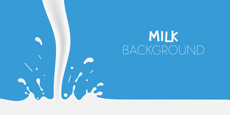 Pouring milk with splash  background vector illustrationのイラスト素材