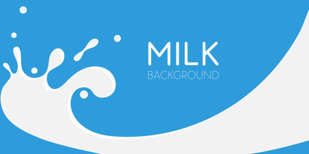 Pouring milk with splash  background vector illustrationのイラスト素材