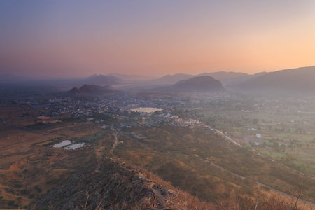 Sunrise from Puskharの写真素材