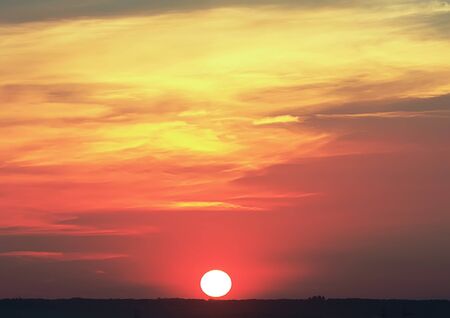 Scenic view of beautiful sunset from the bridgeの写真素材