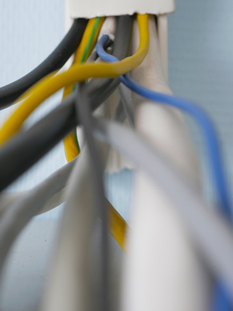 Wires technical equipment groundの写真素材