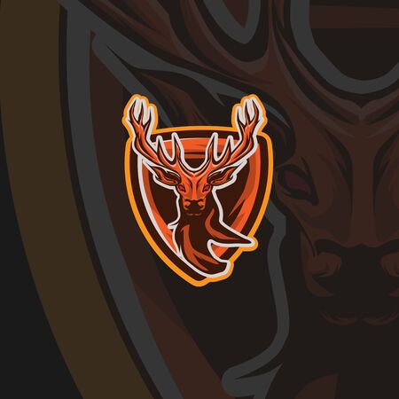 Deer Head Logoのイラスト素材