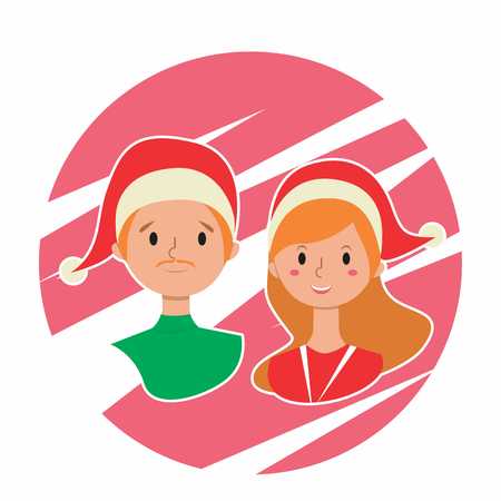 Couple Christmas Greetingのイラスト素材