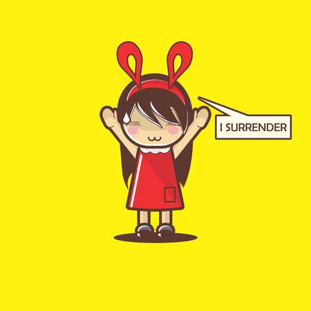I Surrender Mascotのイラスト素材