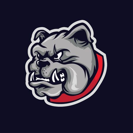 Angry Bulldog head mascot vectorのイラスト素材