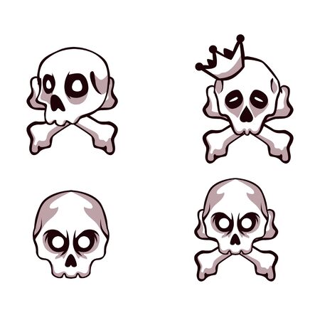SIMPLE HEAD SKULL VECTOR SETのイラスト素材