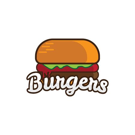 Burgers Logo illustration template vectorのイラスト素材