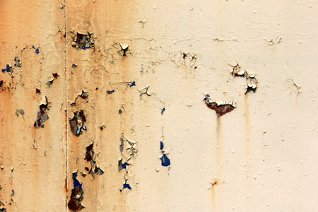 Rusty surface background. Corroded metal background. Rusted blue painted metal wall. rust and old...