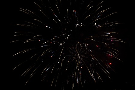 The Fireworks on black background. Hot lightsの写真素材