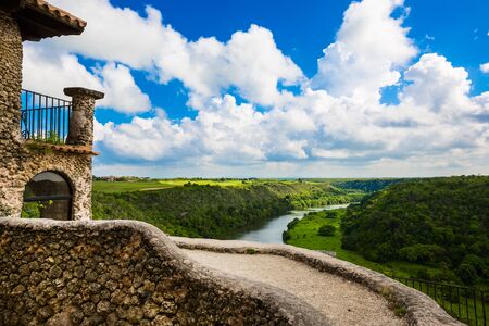Tropical river Chavon, Dominican Republic. top viewの写真素材