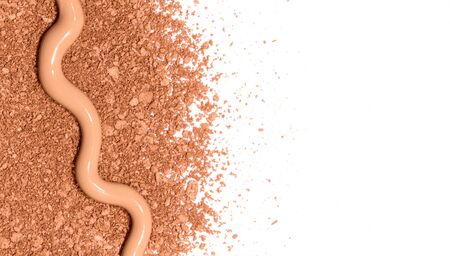 foundation on face powder isolated on white background.の写真素材