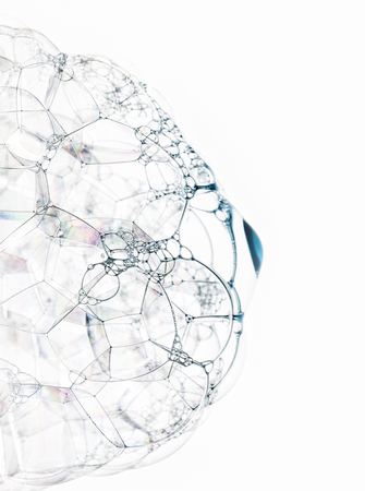 Soap bubbles in the shape of the female breast.の写真素材