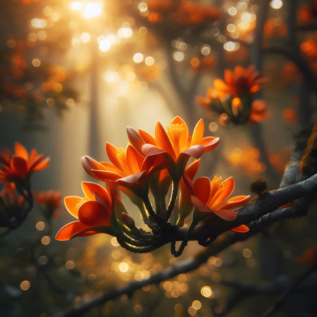 Butea monosperma flower in the morning light.の素材