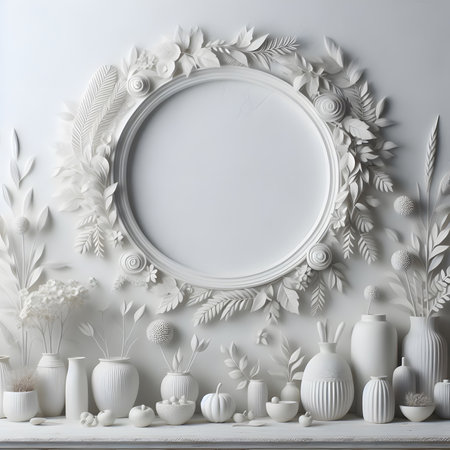 White frame mockup, 3d render, 3d illustration.の素材