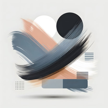 Abstract background with brush strokes. Modern minimalistic design. Vector illustration.の素材