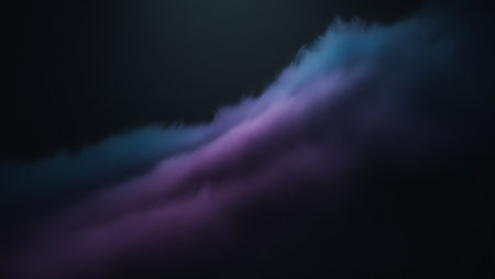 Clouds and fog in the sky at night. 3D renderingの素材