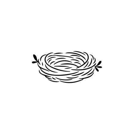 Nest icon. Isolated nest on white background. Vector illustrationのイラスト素材