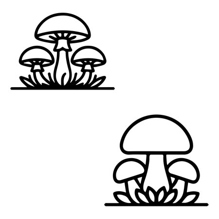 Mushroom icon. Outline mushroom vector icon for web design isolated on white backgroundのイラスト素材