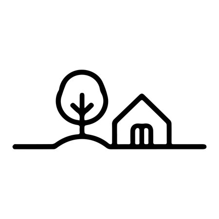 house with tree icon vector. house with tree sign. isolated contour symbol illustrationのイラスト素材