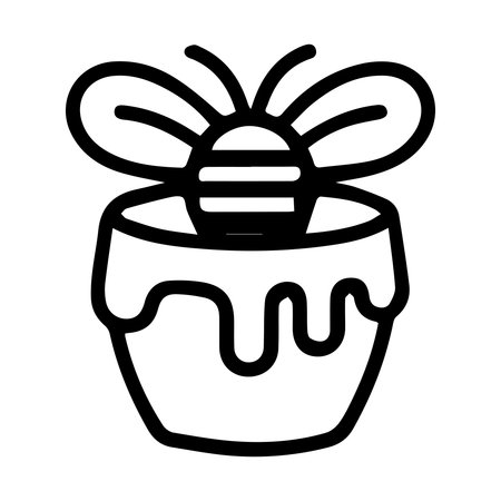 Honey Bee Icon Vector. Outline Honey Bee Sign. Isolated Contour Symbol Illustrationのイラスト素材