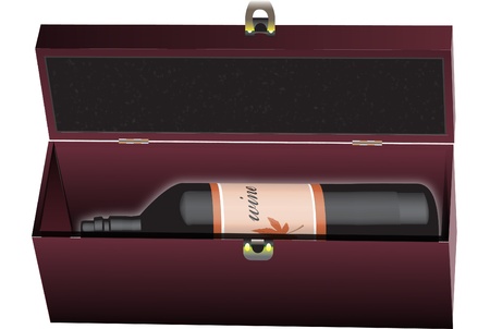 sauvignon wine in a gift boxのイラスト素材