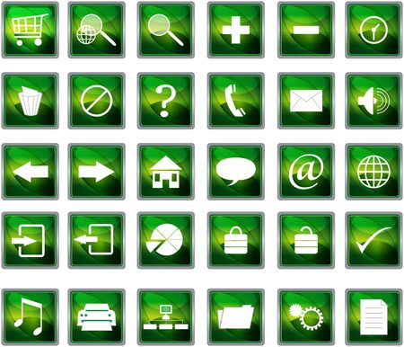 green web navigation iconsのイラスト素材