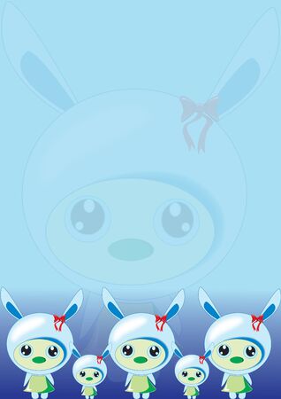 blue bunny baby wallpaper textureのイラスト素材