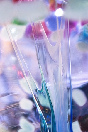 Closeup of colorful hand blown glassの写真素材