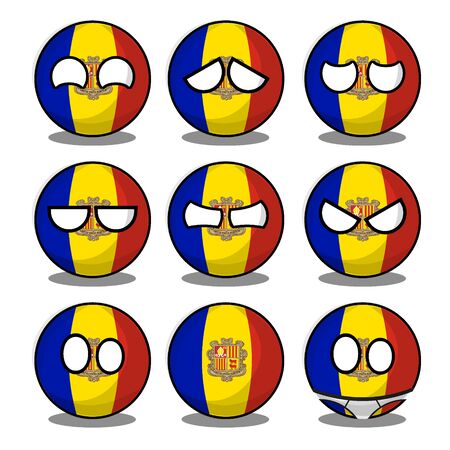 andorra countryballのイラスト素材
