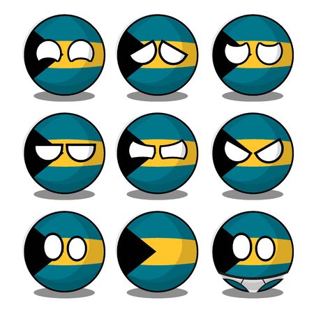 bahamas countryballのイラスト素材