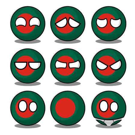 bangladesh countryballのイラスト素材