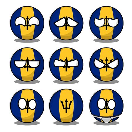 barbados countryballのイラスト素材