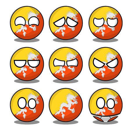 bhutan countryballのイラスト素材