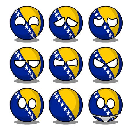 bosnia and herzegovina countryballのイラスト素材