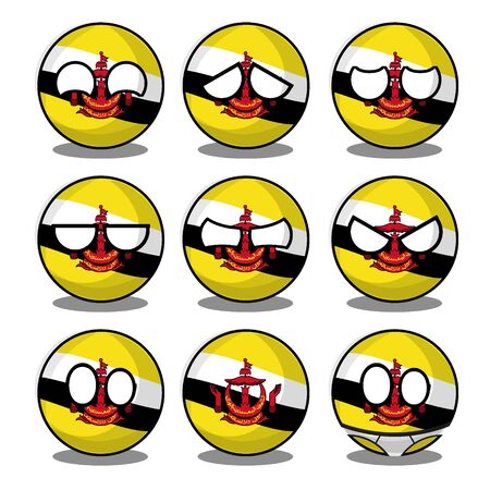 brunei darussalam countryballのイラスト素材