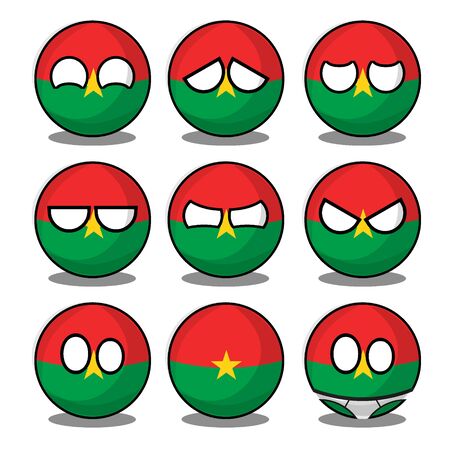 burkina faso countryballのイラスト素材