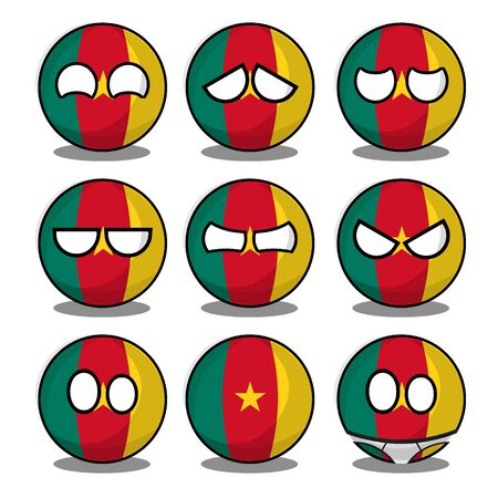 cameroon countryballのイラスト素材