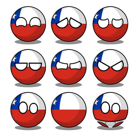 chile countryballのイラスト素材